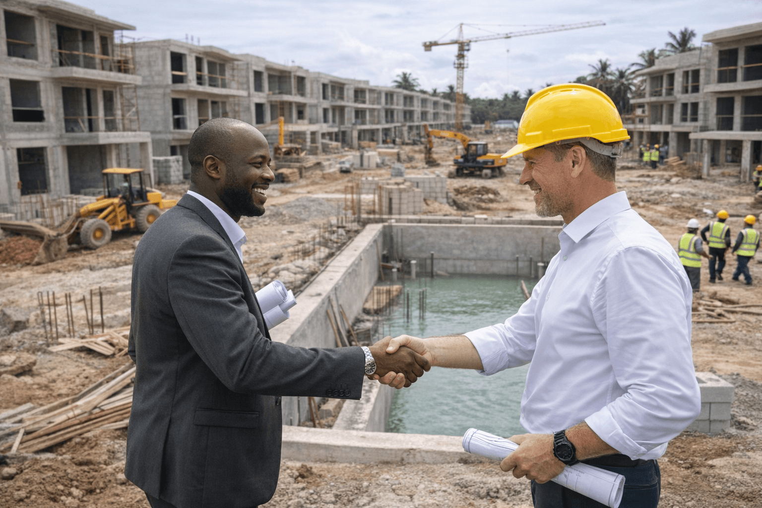 Accord de partenariat sur un chantier de programme résidentiel en construction